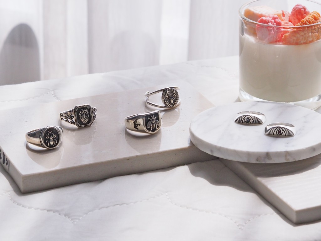  sacred heart ring, gothic silver ring, anatomical heart jewelry,snake silver ring, serpent jewelry, symbolic rings for men, eye of horus ring, spiritual jewelry, handcrafted silver ring,bee signet ring, symbolic silver ring, rings of strength and protection,deer ring, nature-inspired silver ring, forest spirit jewelry