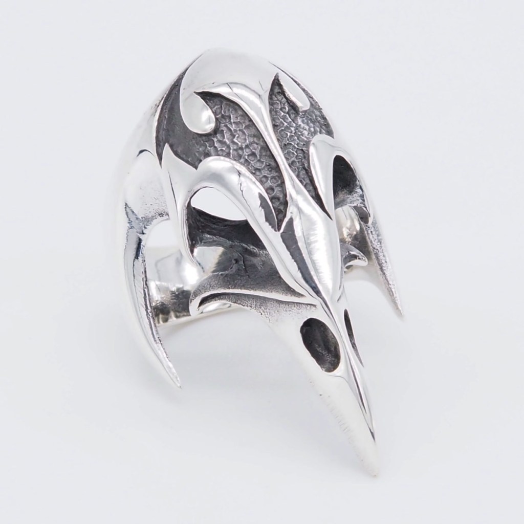 Full Finger Armour Claw Articulated Crow Skull Ring